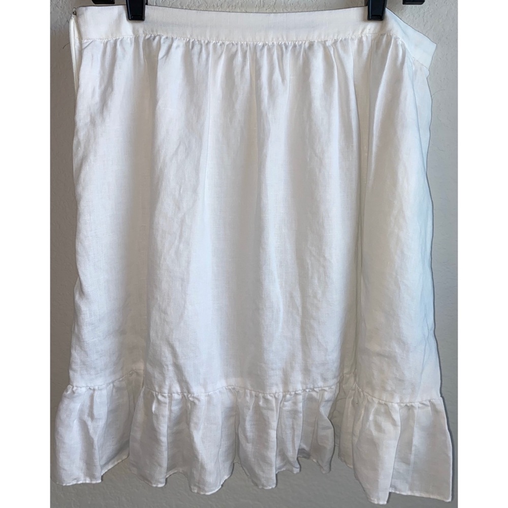 J. Crew Linen Ruffle Skirt-12 - Picture 3 of 4